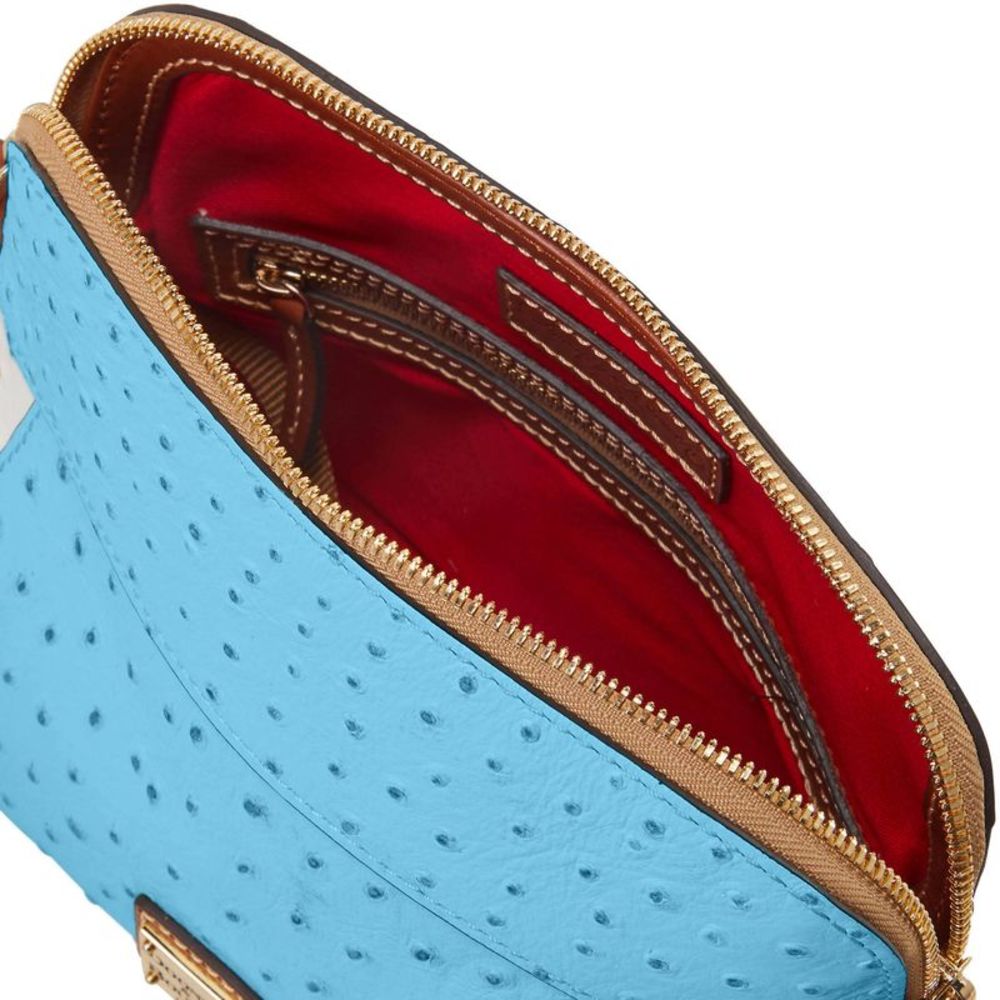 Dooney & Bourke Ostrich Cameron Crossbody Shoulder Bag - Sky Blue - Picture 3 of 4